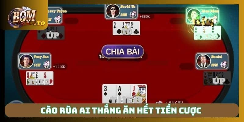 Cào rùa ai thắng ăn hết tiền cược