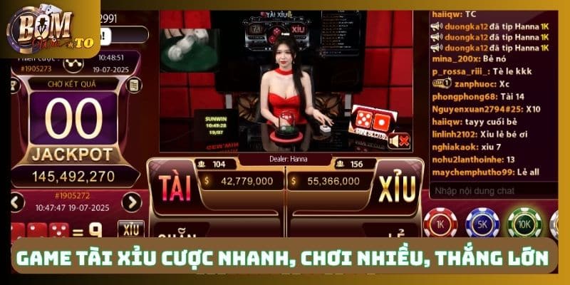 Game tài xỉu cược nhanh, chơi nhiều, thắng lớn